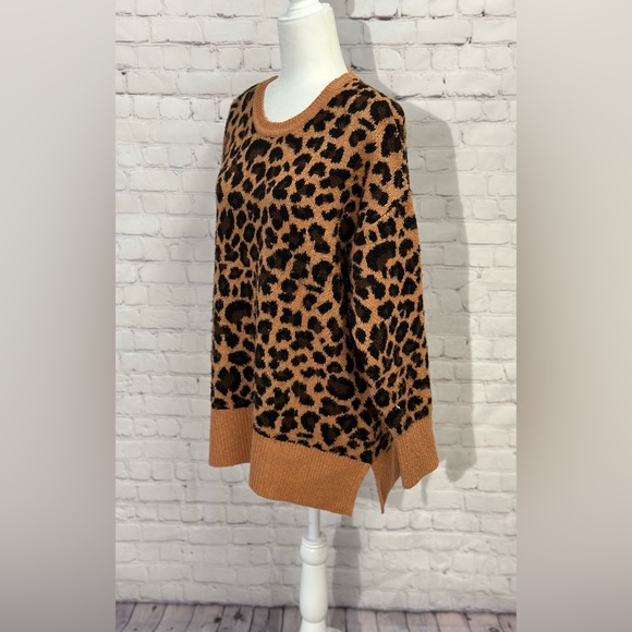 RAFAELLA Leopard Print Tunic Length Sweater Size M - Picture 13 of 14